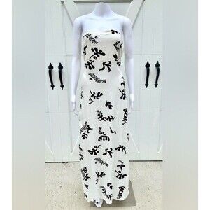 Paper Heart Strapless Linen Blend Maxi Dress Vacation Resort Sz S